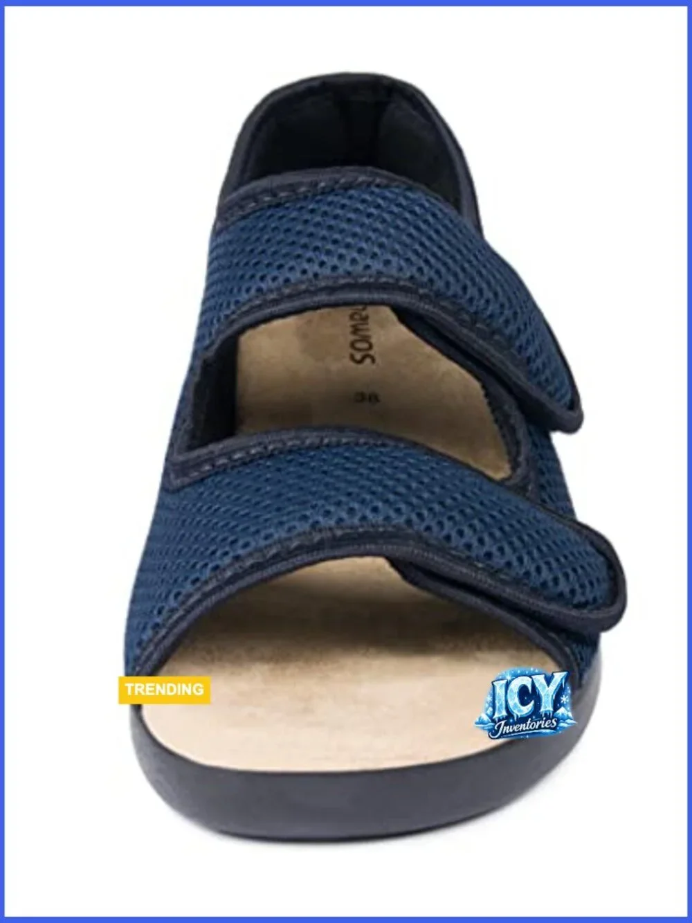 Orthopedic Sandals for Swollen Feet, Stretch Textile, Hook & Loop Closure
